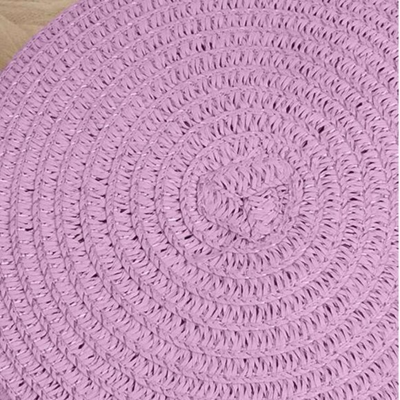 Purple  Mini Minimalist Straw Bag - Picture 4 of 4